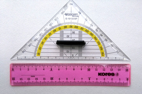 Lineal 15cm geodreieck mit - lineal,