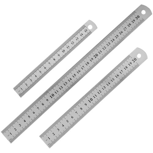 Lineal edelstahl 3er set - edelstahl, 15