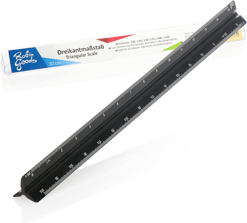 Dreikantmaßstab aus aluminium - dreikantmaßstab,