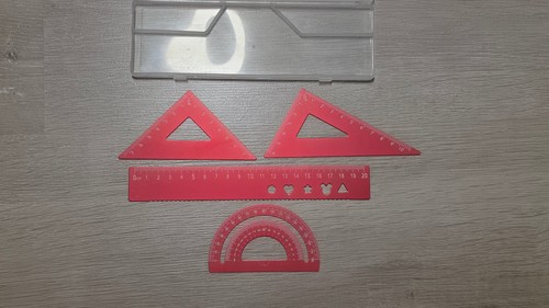 Aluminium geometrie lineal set - aluminium,