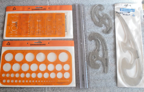 Konvolut kurvenlineal - kurvenlineal, 3x
